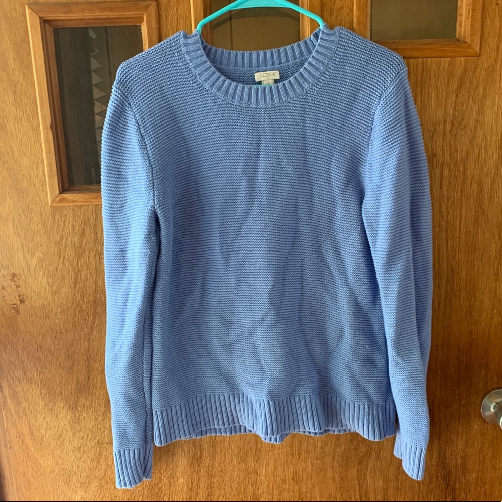 J. Crew Light Blue Crewneck Cotton/Nylon/Wool Sweater size small